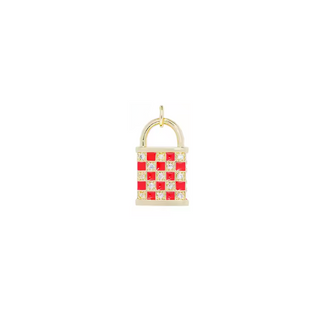 Red Checkered Lock Charm ~ Deep South Originals