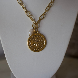 Nora Cross Coin Necklace