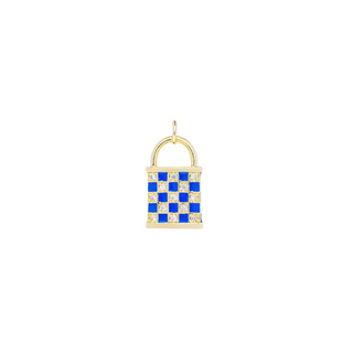 Blue Checkered Lock Charm ~Deep South Originals