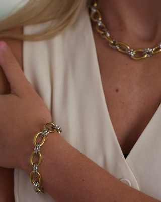 Emery Link Bracelet – 18k Gold Non Tarnish Mixed Metal