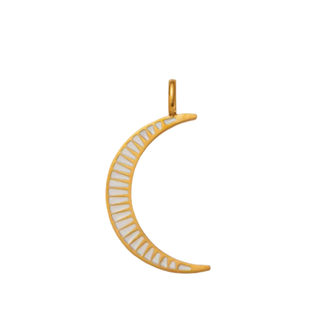 Crescent Moon Charm - Stainless Steel - Cutout Design