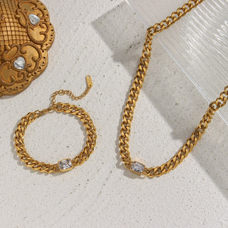 Sloane Necklace 18k Gold Non Tarnish CZ Pendant