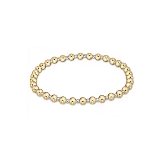 Clara Bracelet ~ 18k Gold Plated Stainless Steel Mixed Metal Gold and Silver Beaded Bracelet