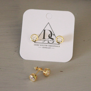 Bezeled Stud Earrings ~ Deep South Originals