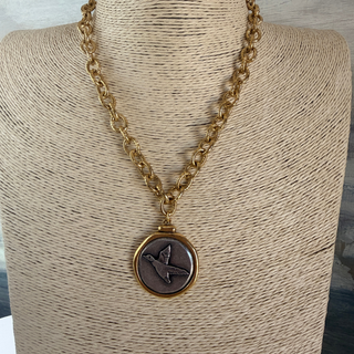Duck Coin Necklace in Flight