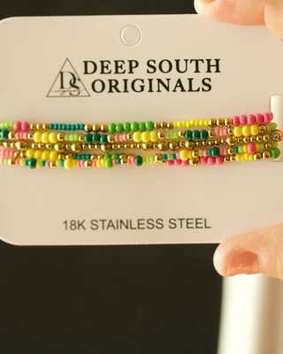 Cabana Beaded Bracelet Stack Water Resistant