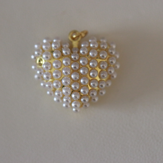 Pearl Heart Charm ~ Charm for Necklaces and Bracelets