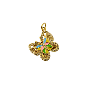 Rainbow Wings Butterfly Charm ~ Deep South Originals