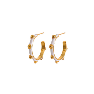 Gold Studded Hoops