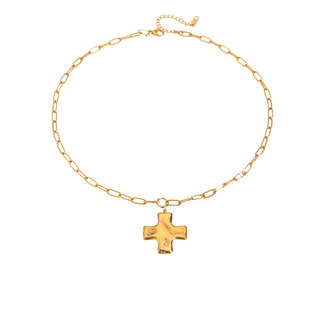 Cross Pendant Necklace – Water-Proof Gold Stainless Steel