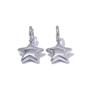 Star Hoop Earrings – 18k Gold or Silver Stainless Steel