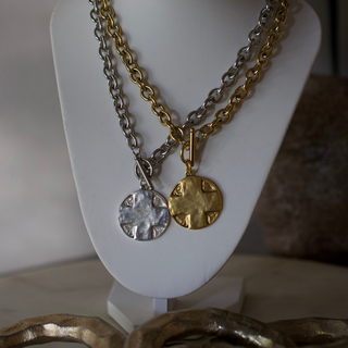 The Lord's Prayer Cross Medallion Toggle Necklace – Gold or Silver