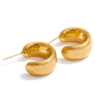 Gold Brushed Hoops
