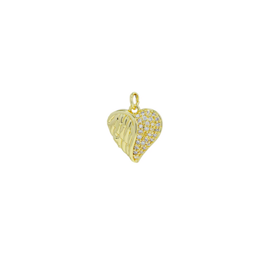 Heavenly Heart Charm ~ 14k Gold Plated Brass Charm for Necklaces and Bracelets