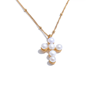 Pearl Cross Pendant Necklace ~ Deep South Original