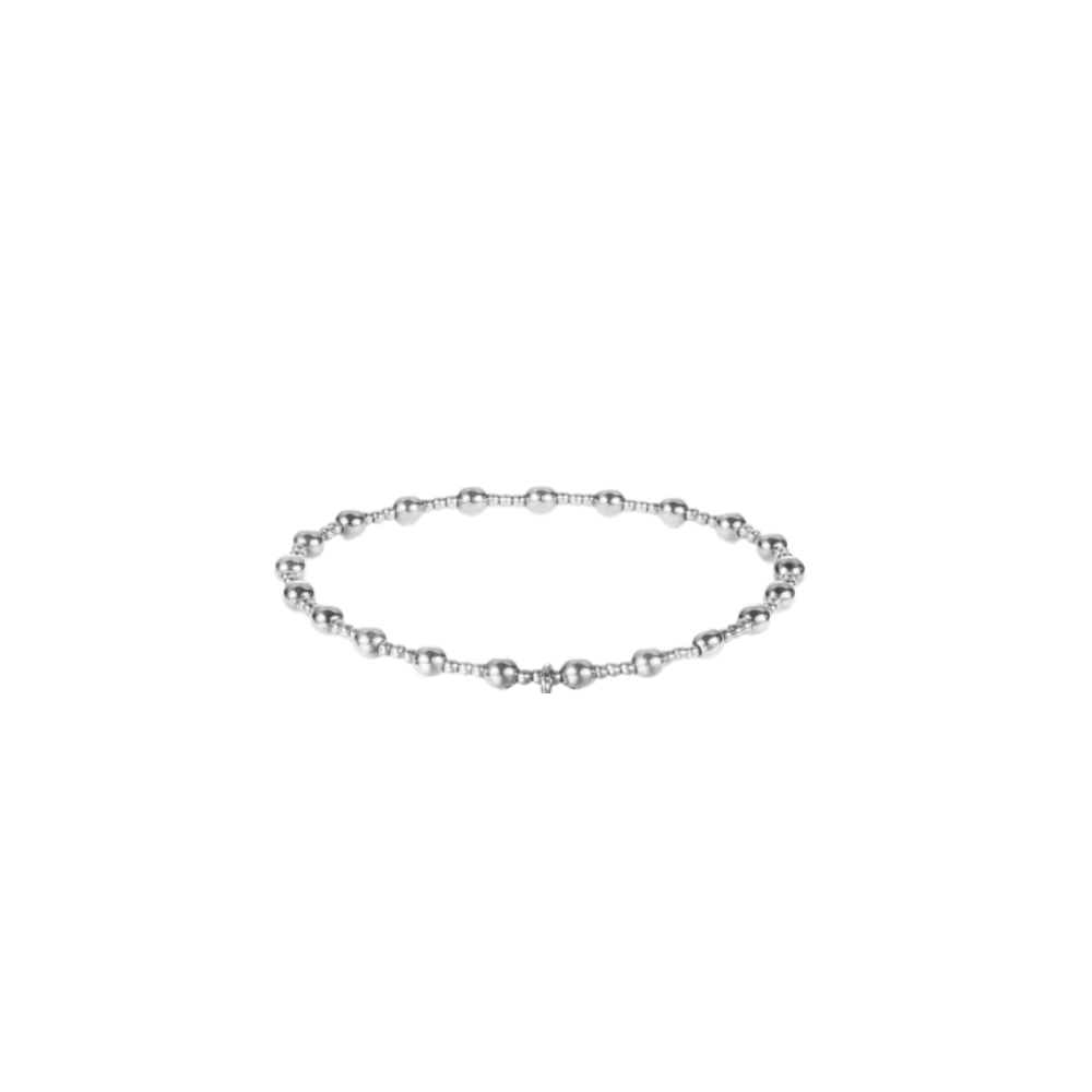 Silver Beaded Stretch Bracelet