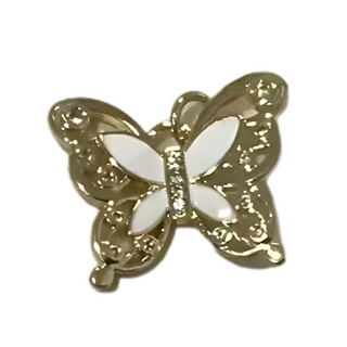 White and Gold Butterfly Charm ~ Deep South Originals