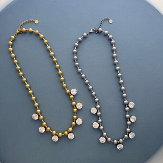 Crystal Drop Beaded Statement Necklace