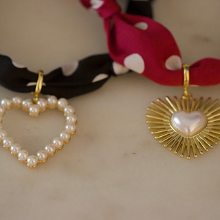 Polka Heart Scarf Necklace