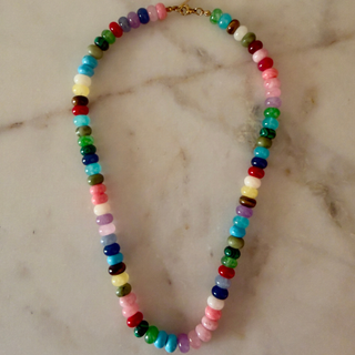 Mosaic Semi-Precious Gemstone Beaded Necklace – Multicolor