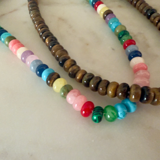 Mosaic Semi-Precious Gemstone Beaded Necklace – Multicolor