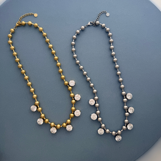 Crystal Drop Beaded Statement Necklace