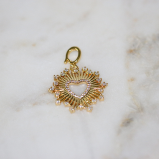 Open Heart Burst Scarf Charm