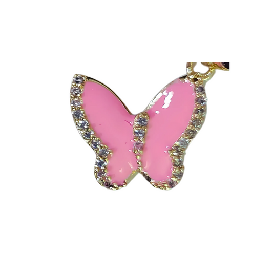 Blushing Butterfly ~ 14k Gold Plated Stainless Steel Charm for Necklaces and Bracelets