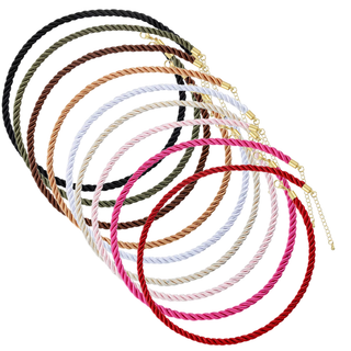 Satin Cord Necklace Chain – Gold Clasp (Multiple Colors)