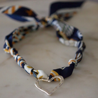 Midnight Heart Scarf Necklace