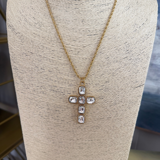Heirloom Crystal Cross Necklace