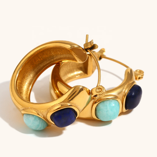 Harbor Stone Hoop Earrings