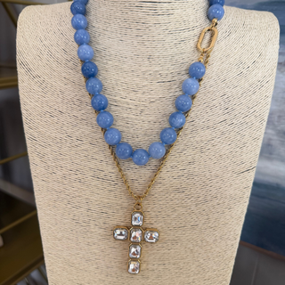 Heirloom Crystal Cross Necklace