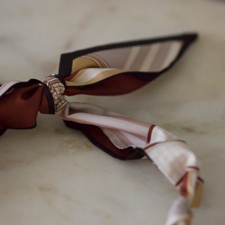 Mocha Pearl Heart Scarf Necklace