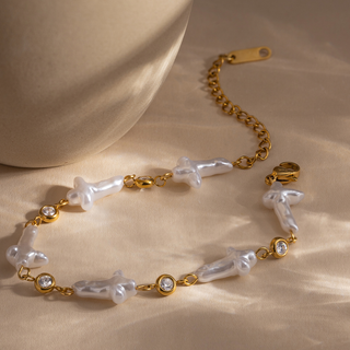Hope Pearl Cross Bracelet