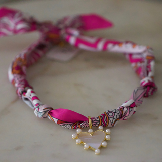 Pink Reverie Scarf Necklace