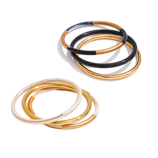 Margo Bangle Set – 3-Piece Mixed Finish