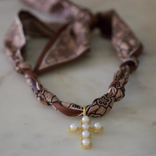 Vienna Cross Scarf Necklace