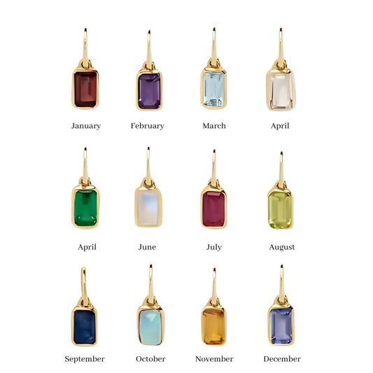 Birthstone Drops ~ 18k Gold Plated Stainless Steel