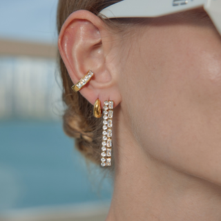 Champagne Sparkle Earrings 18k Gold Non Tarnish