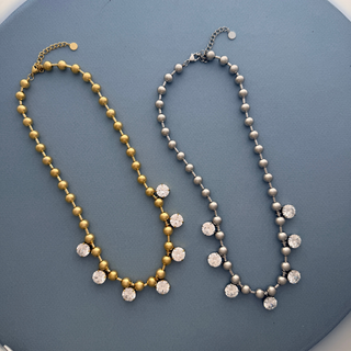 Crystal Drop Beaded Statement Necklace