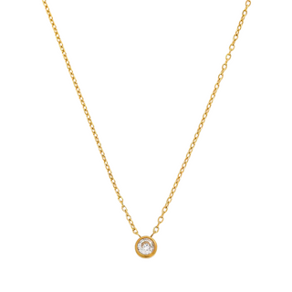 Luna Pendant Necklace ~ 18k Gold-Plated Zirconia Necklace