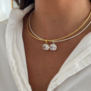 Crystal Choker Solitaire Necklace