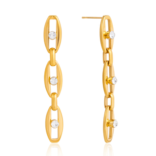 Elise CZ Link Drop Earrings