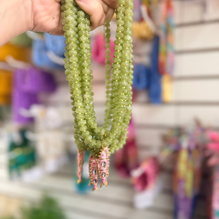 Maris Fish Beaded Necklace — Sage Green