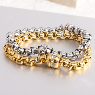 Lennox Magnetic Box Chain Bracelet – 18K Gold PVD Stainless Steel