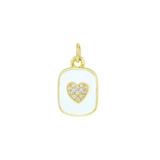 White Heart Tag Charm ~ Deep South Originals