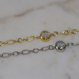 Maren Crystal Link Bracelet – Stainless Steel