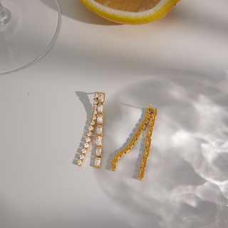Champagne Sparkle Earrings 18k Gold Non Tarnish