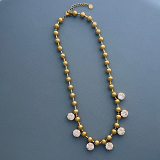 Crystal Drop Beaded Statement Necklace